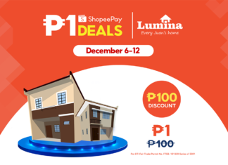Get P100 discount vouchers on your Lumina transactions for only P1 on Shopee